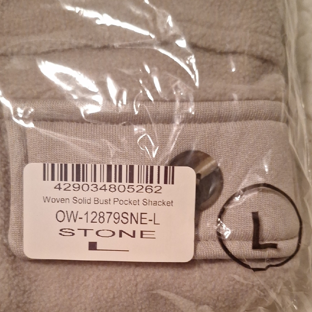 AMARYLLIS Louvre  Button-Up Shacket in Stone - Picture 9 of 11